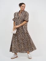 Maxi Cotton Shirt Dress Pink Liberty Rose