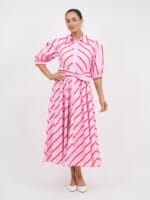 Bianca Belted Dress Navy Leoni