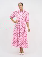Bianca Belted Dress Orange Leoni
