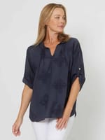 Cotton Embroidered Top Pink La Strada