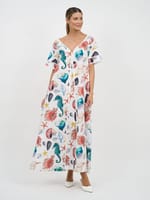 Contrast Maxi Print Dress