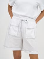 Mati Linen Pocket Short Blue Liberty Rose