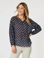 Sorrento Spot Sheer Blouse