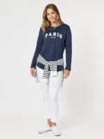Paris Long Sleeve Tee White Threadz