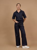 Patch Pocket Drawstring Denim