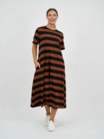 Cotton Jersey Stripe Dress Blue Liberty Rose