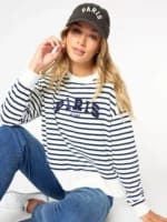 Paris Long Sleeve Sweater Stripe Threadz
