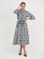 Trim Detail Linen Dress