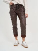 Wet Look Jogger Pant Navy La Strada