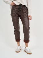 Wet Look Jogger Pant Navy La Strada
