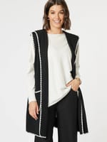 Contrast Detail Hooded Vest Black Clarity by Threadz