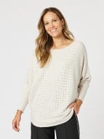 Shimmer Batwing Knit Top
