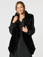 Minx Faux Fur Vest Black Hammock & Vine