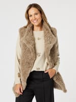 Minx Faux Fur Vest Black Hammock & Vine