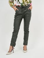 Wet Look Jogger Pant Navy La Strada