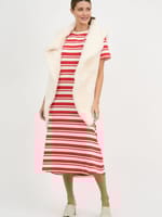 Straight Cotton Jersey Dress Red Liberty Rose