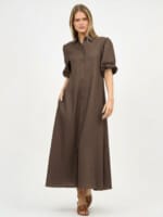 Maxi Linen Shirt Dress Yellow Liberty Rose