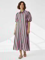 Maxi Cotton Shirt Dress Navy Liberty Rose