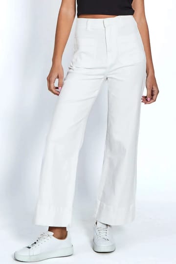 Pocket Front Wide Leg Jean White Monaco Jeans