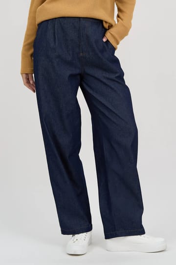 Pleat Front Denim Pant Navy Liberty Rose