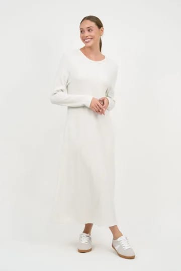 Metallic Waffle Knit Dress Cream Liberty Rose