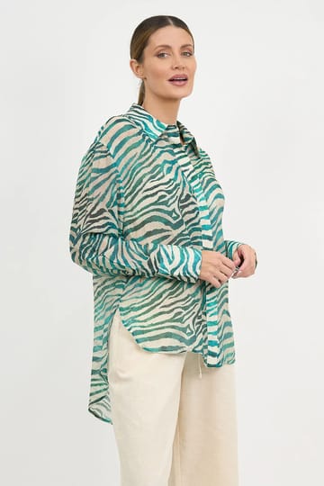 Relaxed Long Sleeve Shirt Teal Liberty Rose