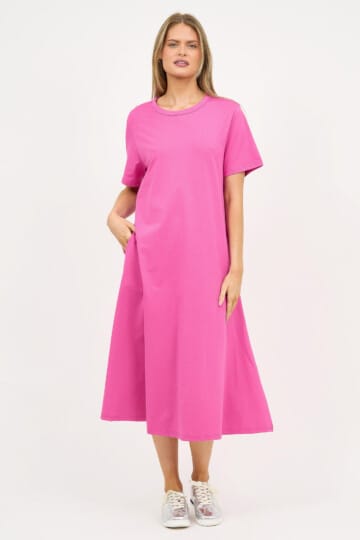 Cotton Jersey Dress Magenta Liberty Rose