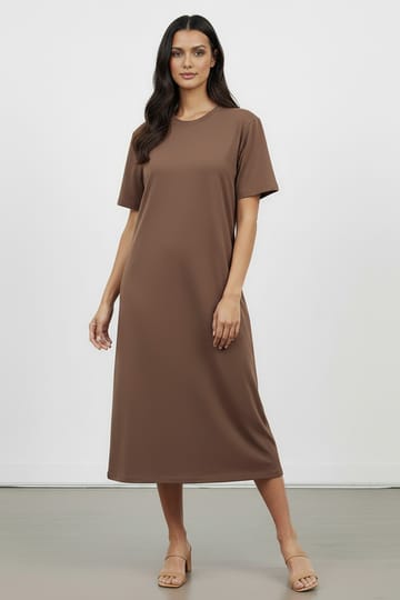 Cotton Jersey Dress Chocolate Liberty Rose