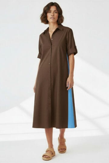 Cotton Relaxed Shirt Dress Chocolate Liberty Rose Cotton Relaxed Shirt Dress Chocolate Liberty Rose