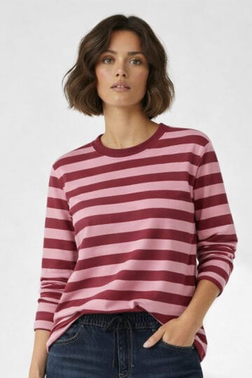 Cotton Jersey Relaxed Long Sleeve Tee Rose Liberty Rose