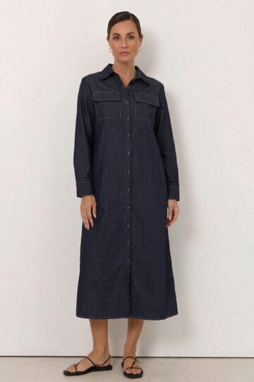 Relaxed Denim Shirt Dress Dark Denim Liberty Rose Relaxed Denim Shirt Dress Dark Denim Liberty Rose