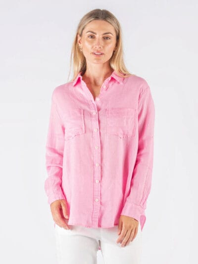 Classic Linen Shirt Pink Worthier