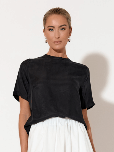 Cupro Relaxed Top Black adorne