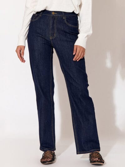 Straight Leg Jean Dark Denim adorne