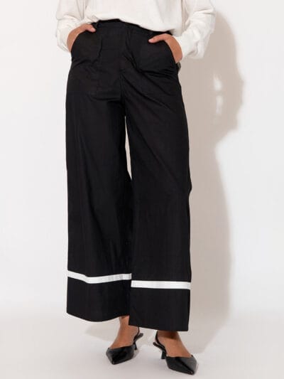 Contrast Poplin Pant Black adorne