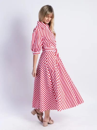 Bianca Belted Dress Red Leoni