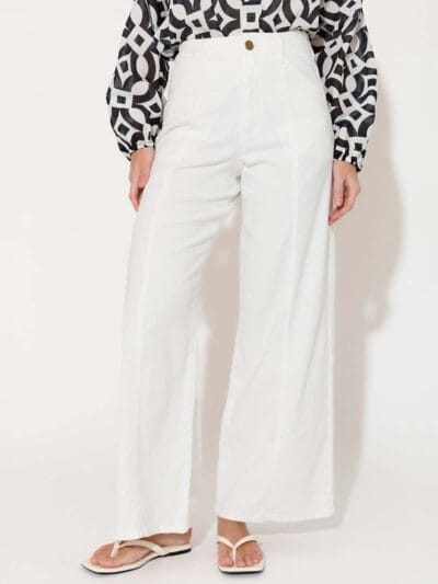 Stitch Detail Pant Cream adorne