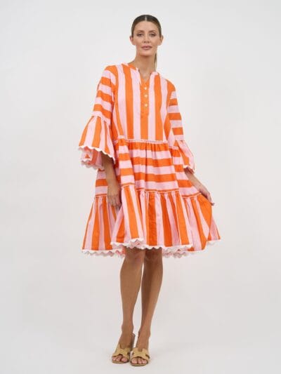 Micah Trim Detail Dress Orange Leoni