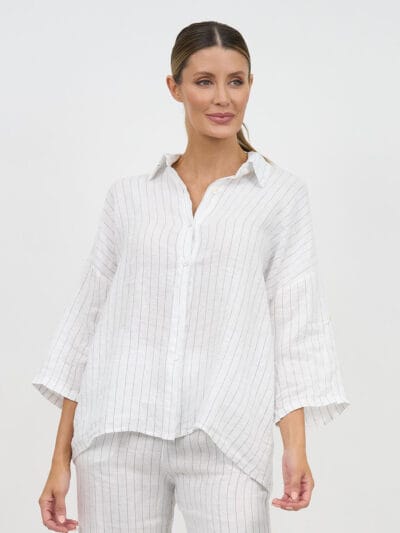 Relaxed Striped Shirt White La Strada