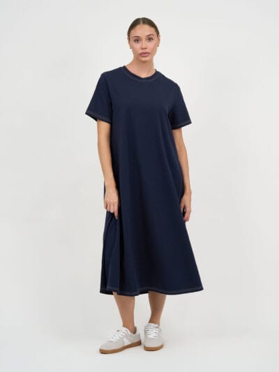 Cotton Jersey Dress Ink Liberty Rose