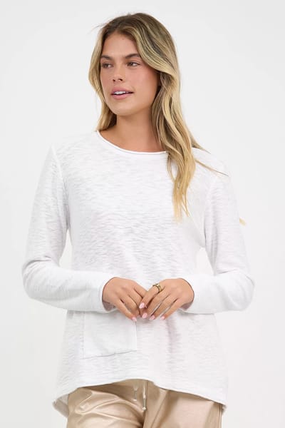 Double Pocket Knit White Worthier