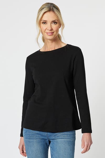Long Sleeve Crew Tee Black Gordon Smith
