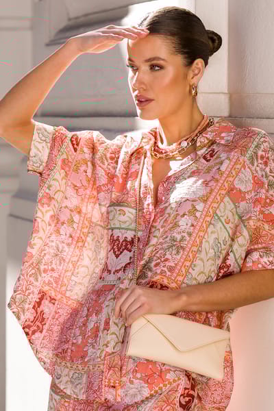 Relaxed Collared Shirt Pink adorne