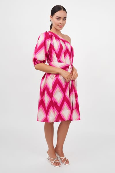 One-Shoulder Dress Pink Liberty Rose