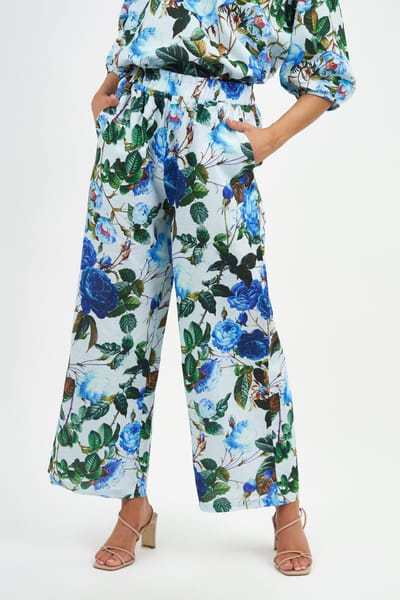 Linen Relaxed Pant Blue Liberty Rose