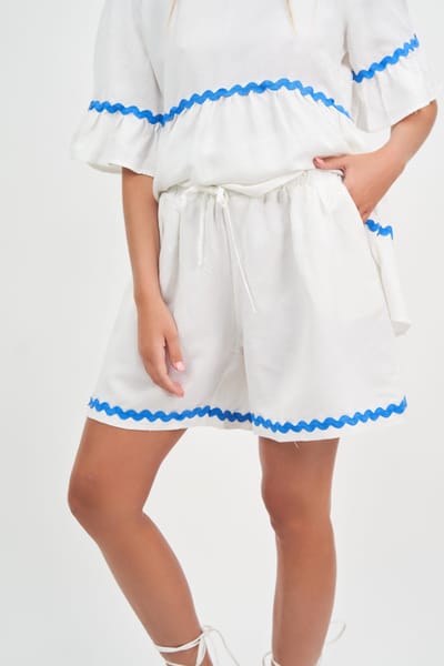 Ric Rac Linen Short Blue Worthier