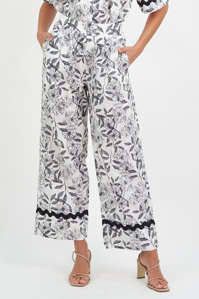 Relaxed Linen Pant Black Liberty Rose