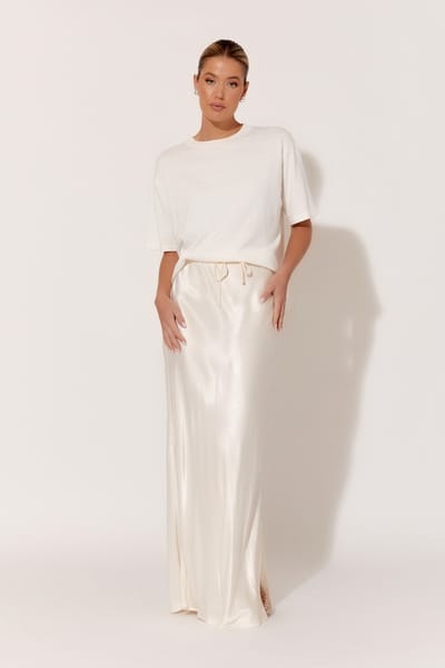 Satin Skirt Cream adorne