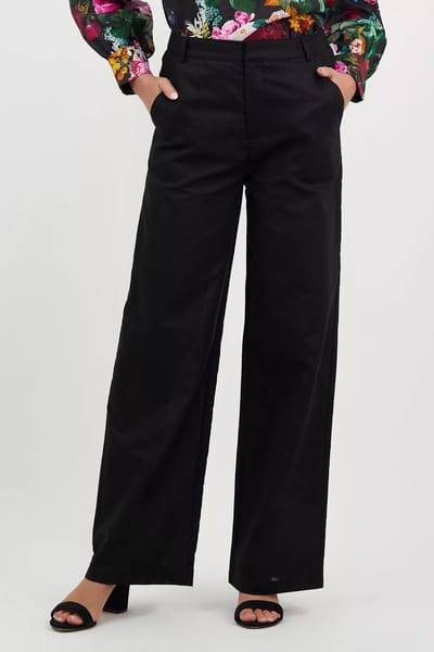 Essential Linen Pant Black Liberty Rose