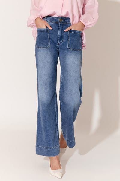 Patch Pocket Denim Jean Blue adorne